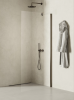 NEW TRENDY Kabina prysznicowa New Soleo Gunmetal Brushed, walk in 50x195 K-2257